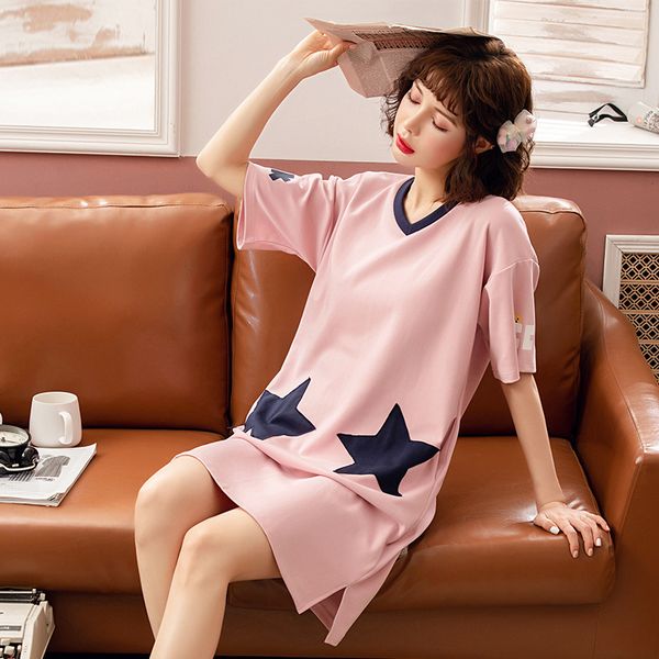 yidanna women sleepshirt cotton nightgown summer sleep clothing short sleeved sleepwear female nightwear o neck cute nighty, Black;red
yidanna women sleepshirt cotton nightgown summer sleep clothing short sleeved sleepwear female nightwear o neck cute nighty, Black;red