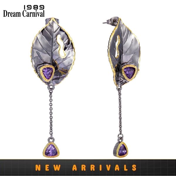 dreamcarnival 1989 new gothic earrings for women black gold color vintage leaves purple zircon tassels must have jewelry we3994, Silver
dreamcarnival 1989 new gothic earrings for women black gold color vintage leaves purple zircon tassels must have jewelry we3994, Silver