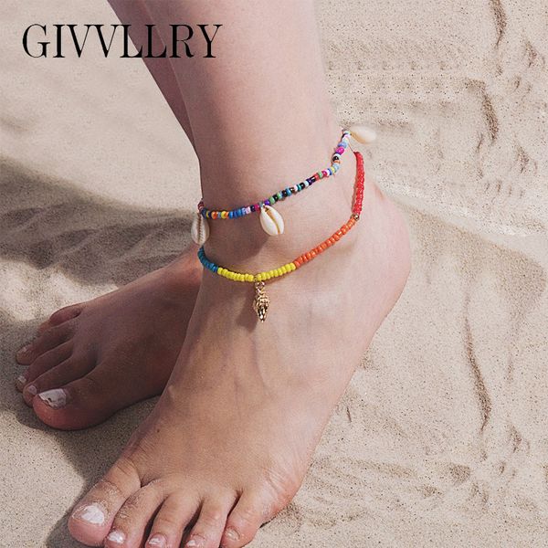 givvllry rainbow beads chain anklets for women bohemian natural shell metal conch charm ankle bracelets set fashion boho jewelry, Red;blue
givvllry rainbow beads chain anklets for women bohemian natural shell metal conch charm ankle bracelets set fashion boho jewelry, Red;blue