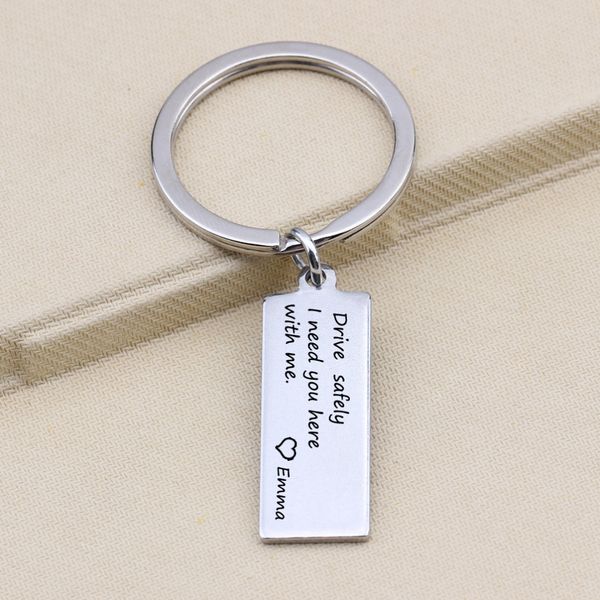 custom name keychain drive safely i need you here with me engraved keychain personality bag charm car key ring for couples gift, Slivery;golden
custom name keychain drive safely i need you here with me engraved keychain personality bag charm car key ring for couples gift, Slivery;golden