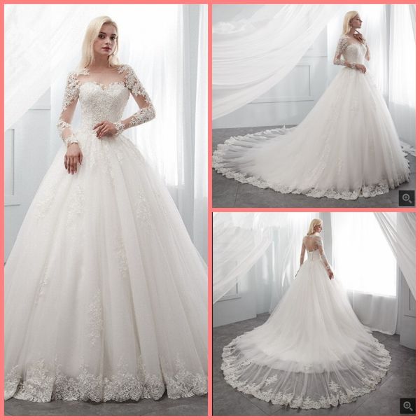 2019 ball gown white lace appliques long sleeve wedding dress beaded hollow back princess wedding gowns sale
2019 ball gown white lace appliques long sleeve wedding dress beaded hollow back princess wedding gowns sale