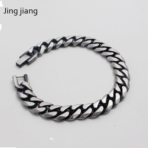 jingjiang men's bracelet 2019 stainless steel thicken bracelet men's cuba chain accessories gift couple jewelry, Black
jingjiang men's bracelet 2019 stainless steel thicken bracelet men's cuba chain accessories gift couple jewelry, Black