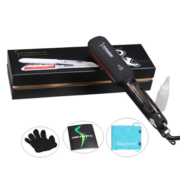professional steam hair straightener ceramic vapor infrared heating flat iron home use salon 2 inch styling tool wet hairstyler, Black
professional steam hair straightener ceramic vapor infrared heating flat iron home use salon 2 inch styling tool wet hairstyler, Black
