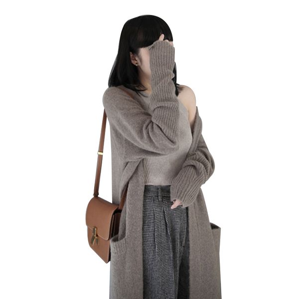 mvlyflrt autumn and winter new knit cardigan women thick lazy wind solid color outside long loose casual sweater large size, White;black
mvlyflrt autumn and winter new knit cardigan women thick lazy wind solid color outside long loose casual sweater large size, White;black