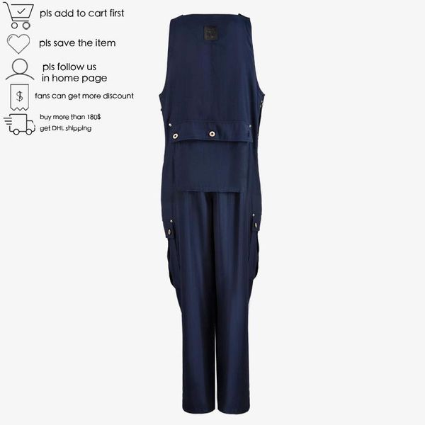 getspring women jumpsuit loose long wide leg rompers womens jumpsuit large pocket sleeveless blue woman rompers 2020 new arrival, Black;white
getspring women jumpsuit loose long wide leg rompers womens jumpsuit large pocket sleeveless blue woman rompers 2020 new arrival, Black;white
