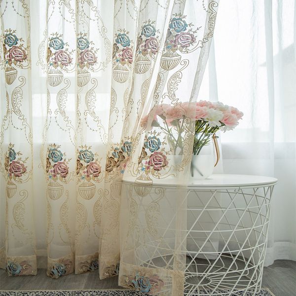 european rose embroidered tulle fabric curtains for living room sheer curtains drapes for bedroom door balcony m153#4
european rose embroidered tulle fabric curtains for living room sheer curtains drapes for bedroom door balcony m153#4