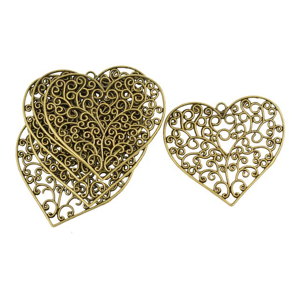 6pieces antique bronze большие подвески филигрань сердце подвески ожерелье diy, Black
6pieces antique bronze большие подвески филигрань сердце подвески ожерелье diy, Black