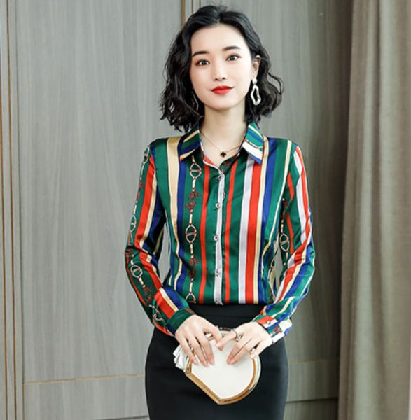 new luxury chain print retro satin shirt women lantern sleeve runway designer lapel neck ladies blouses plus size elegant office shirts, White
new luxury chain print retro satin shirt women lantern sleeve runway designer lapel neck ladies blouses plus size elegant office shirts, White