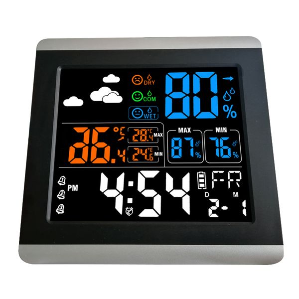 digital weather station sound controlled time alarm clock with temperature thermometer humidity hygrometer
digital weather station sound controlled time alarm clock with temperature thermometer humidity hygrometer
