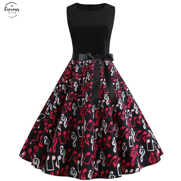 2019 new music note print women vintage dress summer sleeveless o neck swing party midi dresses vestido robe femme, Black;gray
2019 new music note print women vintage dress summer sleeveless o neck swing party midi dresses vestido robe femme, Black;gray