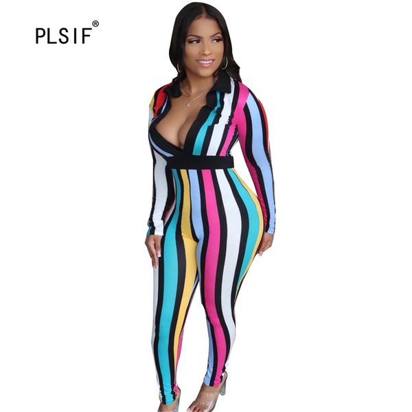 women's jumpsuits & rompers fashion rainbow striped high waist lady club deep v-neck catsuits one piece set skinny overall, Black;white
women's jumpsuits & rompers fashion rainbow striped high waist lady club deep v-neck catsuits one piece set skinny overall, Black;white