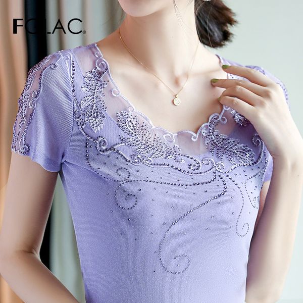 fashion casual short sleeve mesh t-shirt women elegant slim summer diamond mesh shirt plus size women, White
fashion casual short sleeve mesh t-shirt women elegant slim summer diamond mesh shirt plus size women, White