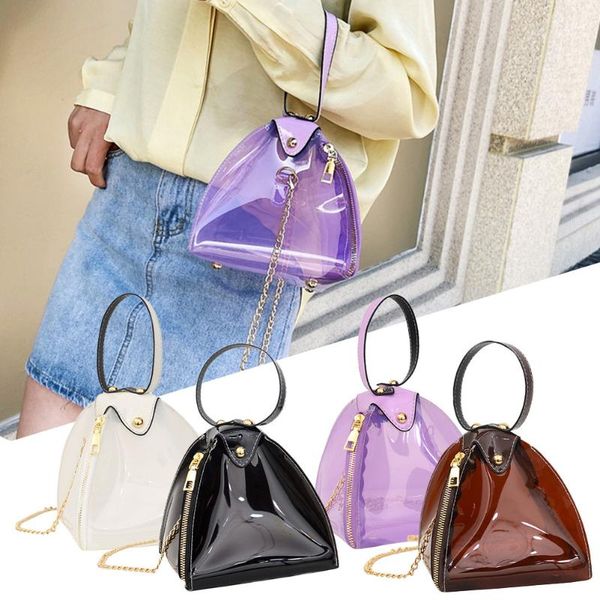 women leather handbag mini triangle clutch purse hand bag lady clutches casual phone package transparent jelly triangle bag
women leather handbag mini triangle clutch purse hand bag lady clutches casual phone package transparent jelly triangle bag