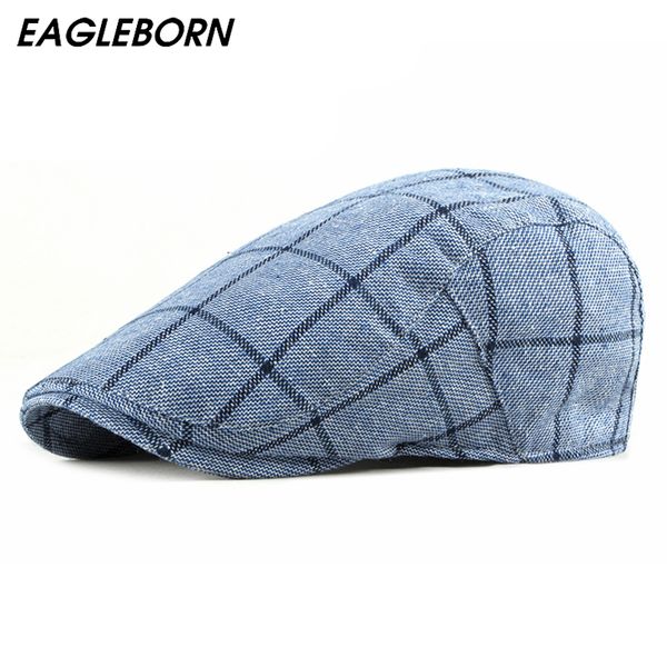 new men spring cap hats berets plaid british western style advanced flat flax cap classic sun vintage newsboy striped beret, Blue;gray
new men spring cap hats berets plaid british western style advanced flat flax cap classic sun vintage newsboy striped beret, Blue;gray
