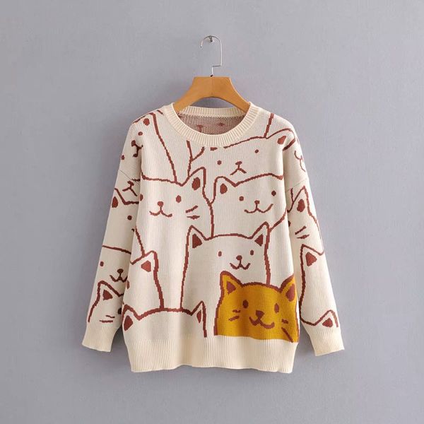 women's sweaters tileewon knit sweater women korean style clothing with cartoon printed size casual pullovers prairie chic, White;black
women's sweaters tileewon knit sweater women korean style clothing with cartoon printed size casual pullovers prairie chic, White;black