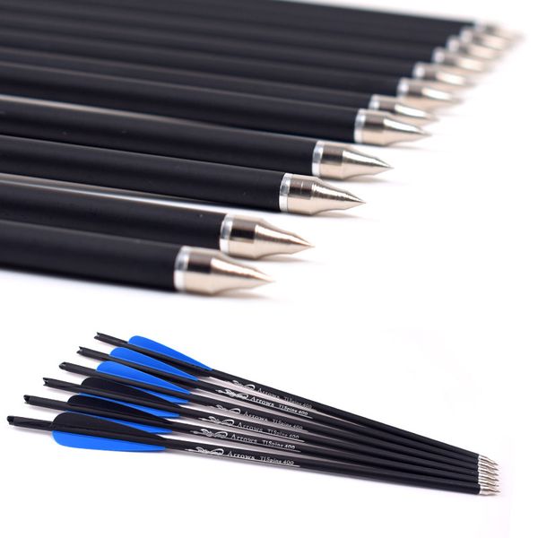 12pcs crossbow carbon arrow 16/20 inches spine 400 with blue and black feathers for crossbow archery hunting shooting
12pcs crossbow carbon arrow 16/20 inches spine 400 with blue and black feathers for crossbow archery hunting shooting