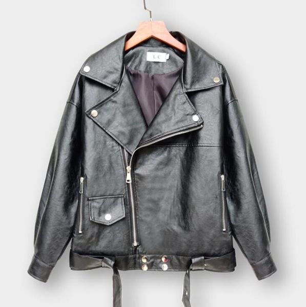 2019 women black silver color oversize zipper pu jackets causal loose streetwear faux leather coats
2019 women black silver color oversize zipper pu jackets causal loose streetwear faux leather coats