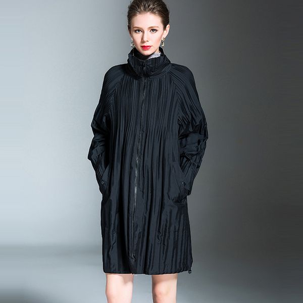 changpleat 2018 autumn winter women outerwear trench fashion miyak pleated loose large size long sleeve turtleneck long coats c9, Tan;black
changpleat 2018 autumn winter women outerwear trench fashion miyak pleated loose large size long sleeve turtleneck long coats c9, Tan;black