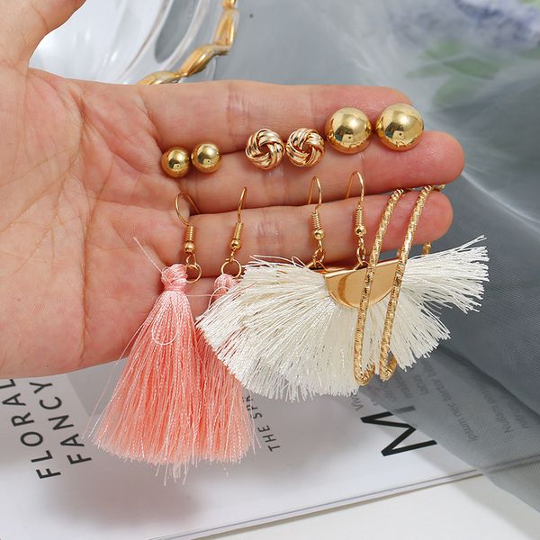 seanlov 6pc sets tassel earrings golden star gold geometric round strip long tassel earring for women gift 2019 fashion jewelry, Silver
seanlov 6pc sets tassel earrings golden star gold geometric round strip long tassel earring for women gift 2019 fashion jewelry, Silver