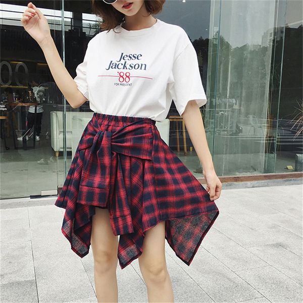 2020 women's plaid skirts vintage high waist pocket bow belt skirt lace-up new boho summer lady skirt asymmetrical faldas, Black;gray
2020 women's plaid skirts vintage high waist pocket bow belt skirt lace-up new boho summer lady skirt asymmetrical faldas, Black;gray