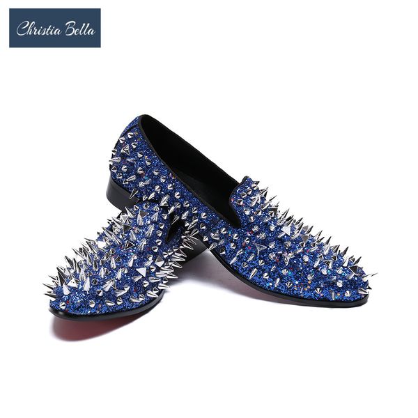 christia bella new fashion full rivets genuine leather men loafers large size slip on roud toe formal dress men flats shoes, Black
christia bella new fashion full rivets genuine leather men loafers large size slip on roud toe formal dress men flats shoes, Black