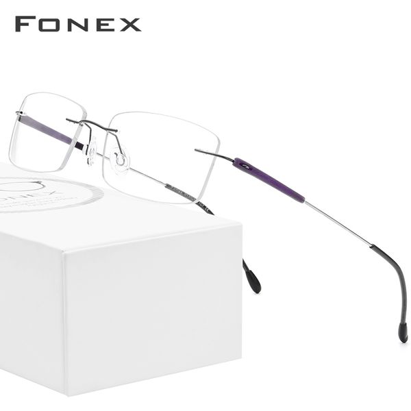 fonex tr90 titanium alloy rimless glasses men women frameless prescription optical screwless eyewear eyeglasses frame 7020, Black
fonex tr90 titanium alloy rimless glasses men women frameless prescription optical screwless eyewear eyeglasses frame 7020, Black