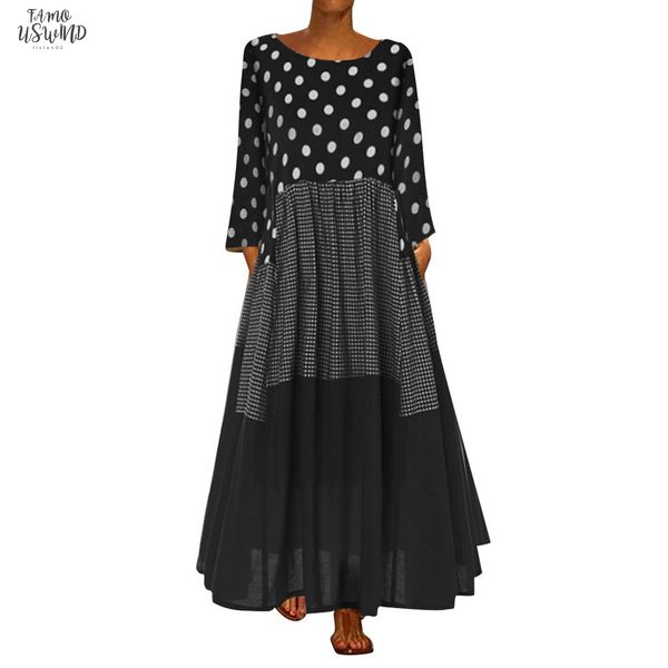 women dress vintage bohe wave point print polka dot dress long sleeves o neck maxi long dress vestidos de verano robe, Black;gray
women dress vintage bohe wave point print polka dot dress long sleeves o neck maxi long dress vestidos de verano robe, Black;gray