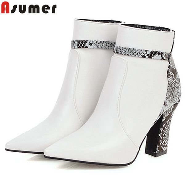 asumer plus size 34-48 fashion ankle boots for women pointed toe zip high heels prom boots mixed colors autumn winter, Black
asumer plus size 34-48 fashion ankle boots for women pointed toe zip high heels prom boots mixed colors autumn winter, Black