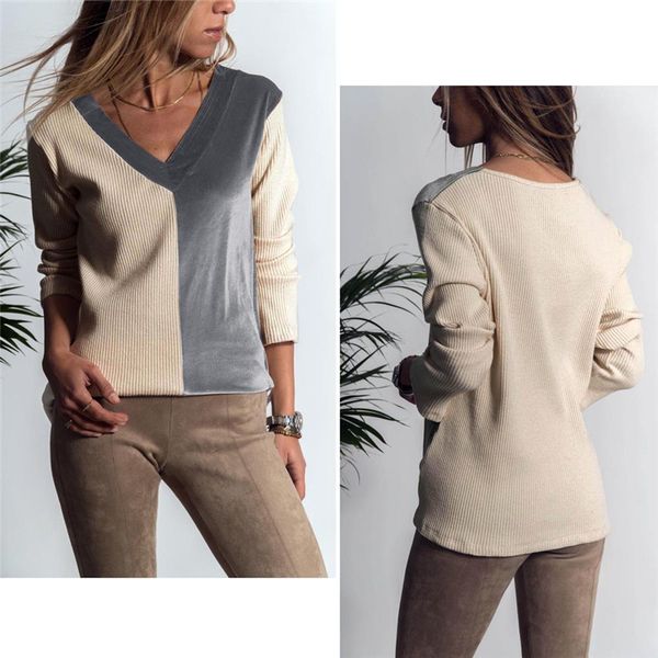 new fashion womens ladies loose full long sleeve v-neck casual sweaters regular pullovers patchwork polyester, White;black
new fashion womens ladies loose full long sleeve v-neck casual sweaters regular pullovers patchwork polyester, White;black
