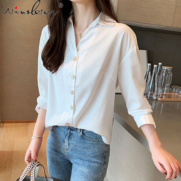 women chiffon blouses 2020 autumn long sleeve turn-down collar single-breasted split cuff loose women shirts t07108k, White
women chiffon blouses 2020 autumn long sleeve turn-down collar single-breasted split cuff loose women shirts t07108k, White
