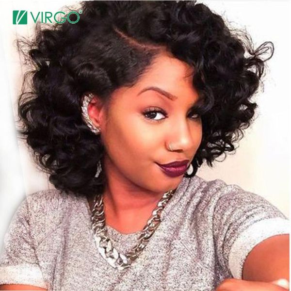 virgo short curly lace front human hair wigs for black women natural hairline remy peruvian lace wig human hair, Black;brown
virgo short curly lace front human hair wigs for black women natural hairline remy peruvian lace wig human hair, Black;brown