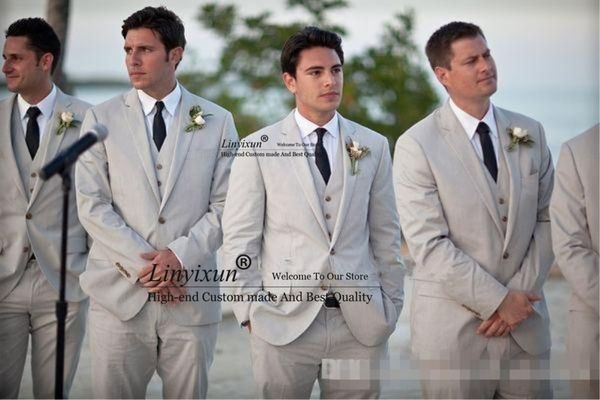 custom wedding suits summer men suits beach grey linen notched lapel men grooms tuxedos slim fit suits(jacket+pants+vest, White;black
custom wedding suits summer men suits beach grey linen notched lapel men grooms tuxedos slim fit suits(jacket+pants+vest, White;black