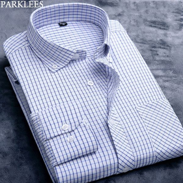 classic blue plaid work shirt men 2019 new stylish long sleeve male small check button down dress shirts street gingham chemise, White;black
classic blue plaid work shirt men 2019 new stylish long sleeve male small check button down dress shirts street gingham chemise, White;black