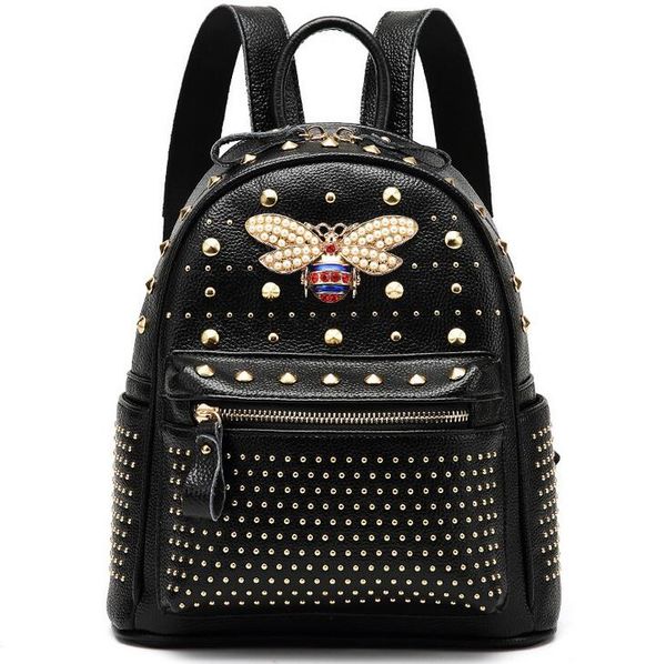 the est brand recommended ladies leather backpack designer bee rivet leather backpack leisure travel student fashion bag ing
the est brand recommended ladies leather backpack designer bee rivet leather backpack leisure travel student fashion bag ing