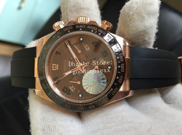 customized mens automatic chronograph eta 7750 watches men rose gold 28800 vph ceramic bezel valjoux rubber strap jf 116515 wristwatches, Slivery;brown
customized mens automatic chronograph eta 7750 watches men rose gold 28800 vph ceramic bezel valjoux rubber strap jf 116515 wristwatches, Slivery;brown