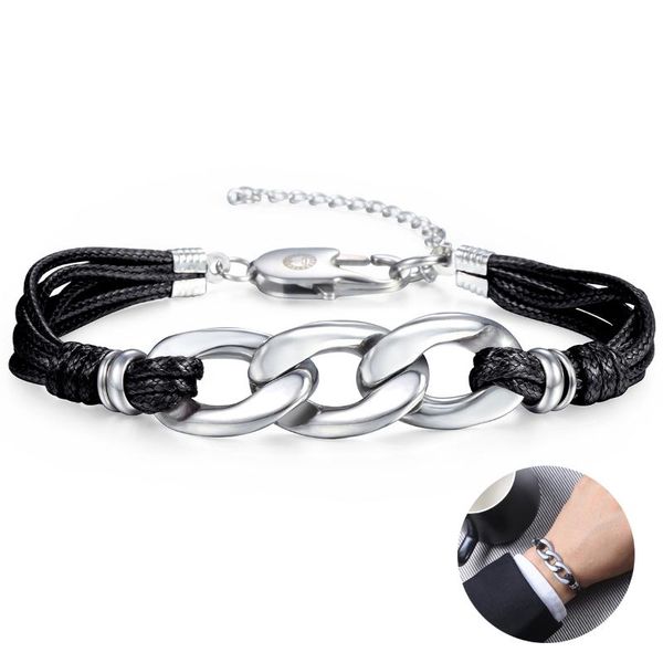 13mm womens mens bracelet man-made leather stainless steel cable curb link chain bracelets adjustable lobster clasp ldlb28, Black
13mm womens mens bracelet man-made leather stainless steel cable curb link chain bracelets adjustable lobster clasp ldlb28, Black