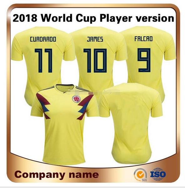 

ЧМ-2018 Limited Колумбия игрока футбол Джерси Главная Желтая рубашка 9 Фалькао 10 Джеймс национальной футбольной команды Uniform Top Таиланд Продан