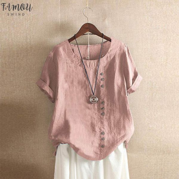 elegant womens summer blouse 2020 vintage linen o neck short sleeve shirts female button blusas female tunic solid, White
elegant womens summer blouse 2020 vintage linen o neck short sleeve shirts female button blusas female tunic solid, White