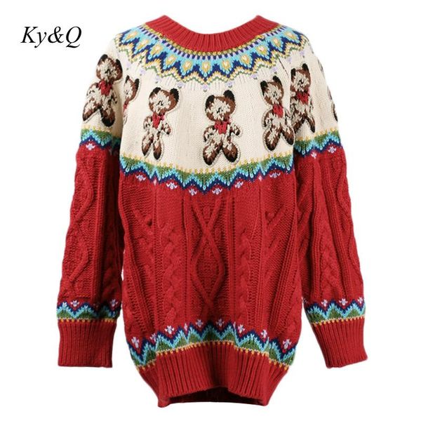 brand 2019 womens christmas luxury long-sleeved teddy bear embroidery o-neck thick pullovers sweater winter coat, White;black
brand 2019 womens christmas luxury long-sleeved teddy bear embroidery o-neck thick pullovers sweater winter coat, White;black