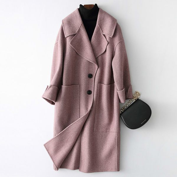 women's wool & blends coat women 2021 warm autumn winter jacket turn-down collar ladies long coats manteau femme kqn38062, Black
women's wool & blends coat women 2021 warm autumn winter jacket turn-down collar ladies long coats manteau femme kqn38062, Black