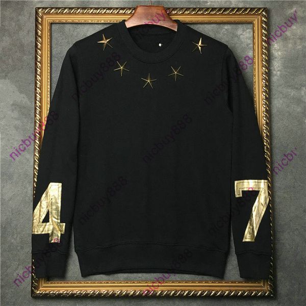 2020 autumn fashion designer luxury mens classic gold metal star letter print hoodies pullover long sleeve hoody casual cotton sweatshirt, Black
2020 autumn fashion designer luxury mens classic gold metal star letter print hoodies pullover long sleeve hoody casual cotton sweatshirt, Black