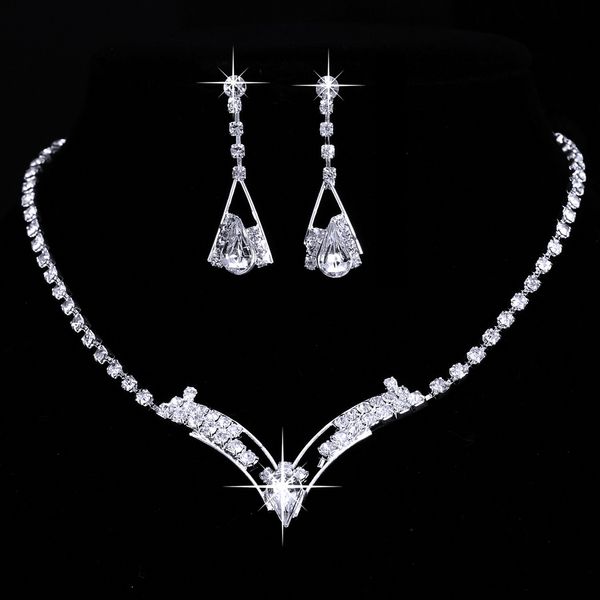 jewerly sets wedding bridal set drop earring jewelry women sparkling v shaped rhinestone australia crystal necklace for women, Silver
jewerly sets wedding bridal set drop earring jewelry women sparkling v shaped rhinestone australia crystal necklace for women, Silver