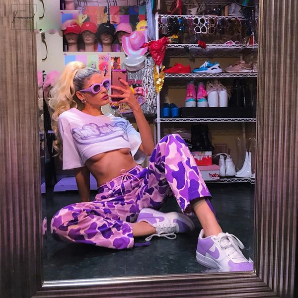 2019 new cargo pants purple camouflage high waist fashion street straight sweatpants pants knitted full length trousers, Black;white
2019 new cargo pants purple camouflage high waist fashion street straight sweatpants pants knitted full length trousers, Black;white