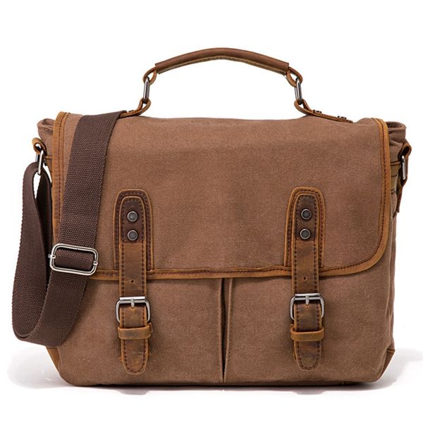 vintage canvas bag briefcase europe and america shoulder messenger bag coffee
vintage canvas bag briefcase europe and america shoulder messenger bag coffee