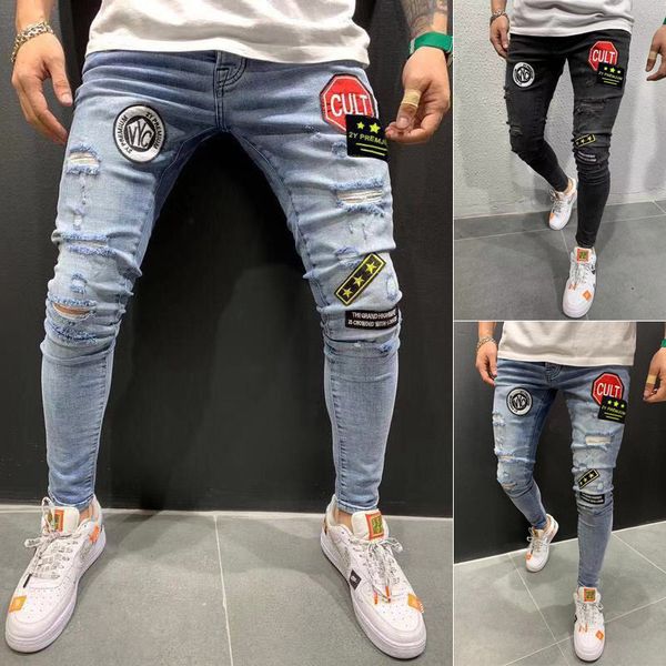 new fashion mens skinny jeans frayed jeans destroyed ripped pant slim fit pant denim pants long trouser casual, Blue
new fashion mens skinny jeans frayed jeans destroyed ripped pant slim fit pant denim pants long trouser casual, Blue