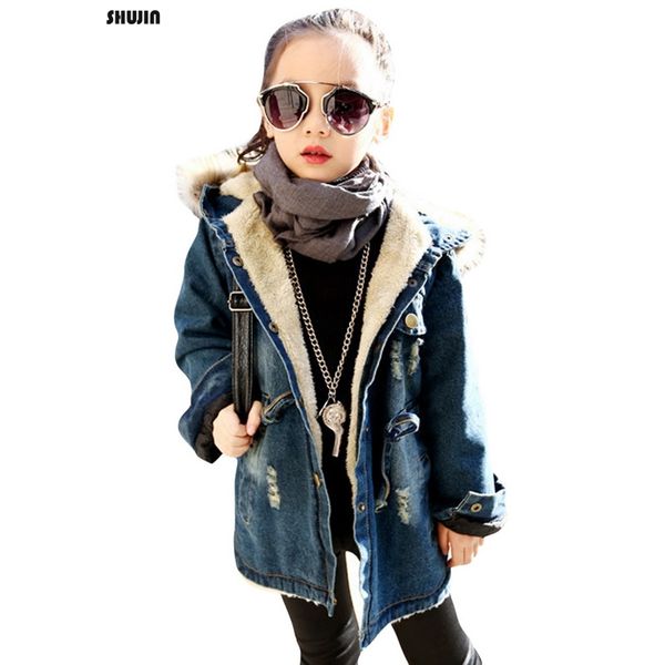 shujin children kids girl denim jacket large fur collar cotton denim outerwear autumn winter plus thick jacket for girl, Blue;gray
shujin children kids girl denim jacket large fur collar cotton denim outerwear autumn winter plus thick jacket for girl, Blue;gray
