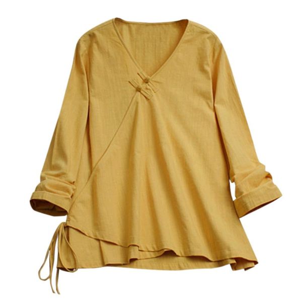 women bamboo cotton v-neck long sleeve buckles irregular hem loose shirt for daily wearing ladies long sleeve 0214, White
women bamboo cotton v-neck long sleeve buckles irregular hem loose shirt for daily wearing ladies long sleeve 0214, White