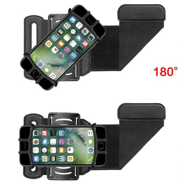 180 degrees rotatable running armband adjustable silicone phone holder case outdoor sports arm band strap, Black
180 degrees rotatable running armband adjustable silicone phone holder case outdoor sports arm band strap, Black