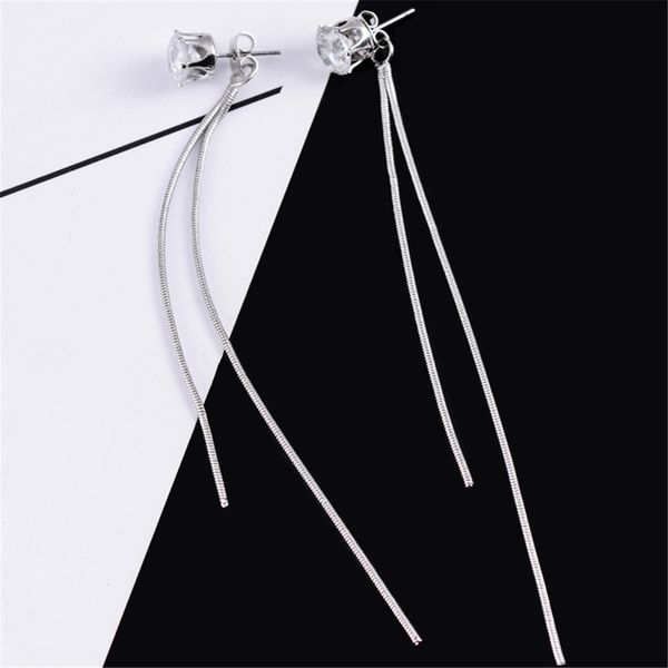pendientes 925 korean elegant women long earrings baroque pearl charm pendent snake chain tassel earrings jewelry gift 10cm length, Silver
pendientes 925 korean elegant women long earrings baroque pearl charm pendent snake chain tassel earrings jewelry gift 10cm length, Silver