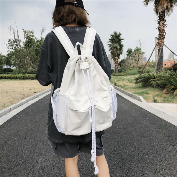 chongsukei solid color drawstring lace wild large capacity canvas backpack simple schoolbag female ins style better than
chongsukei solid color drawstring lace wild large capacity canvas backpack simple schoolbag female ins style better than